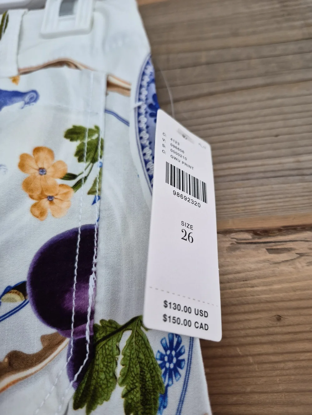 Anthropologie Colette Cropped Wide-Leg Pants Maeve Magic Fabric White Floral 26 - Picture 5 of 8
